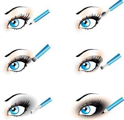 Схема нанесения макияж в стиле smokеy eyes